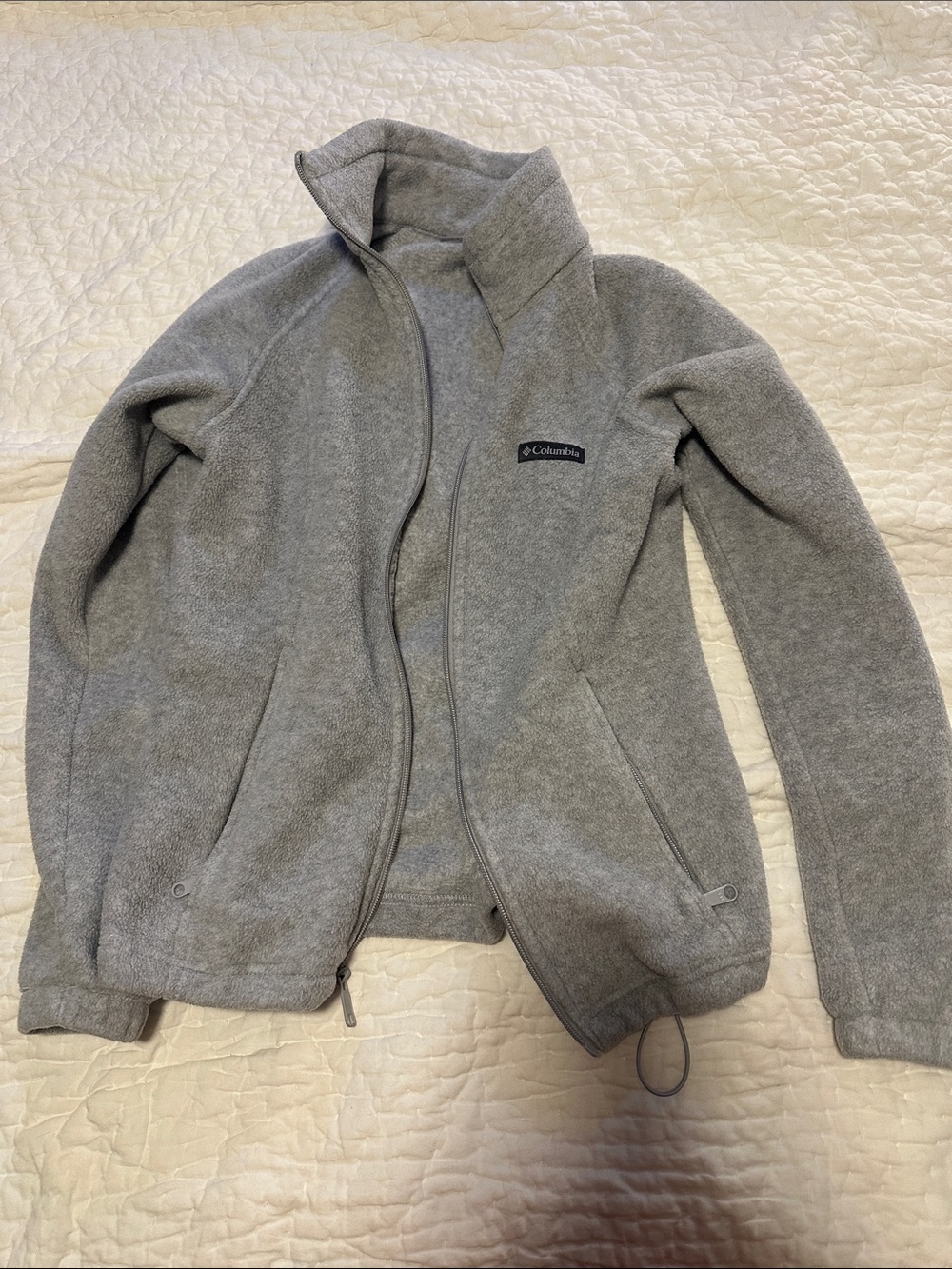 Columbia Light Gray Full-Zip Fleece Jacket